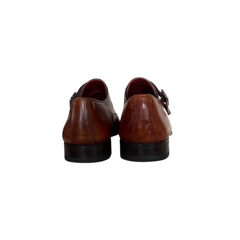 Magnanni Mens Double Monk Strap Leather Loafers Cognac Brown Made in Spain 10 M - Picture 5 of 8